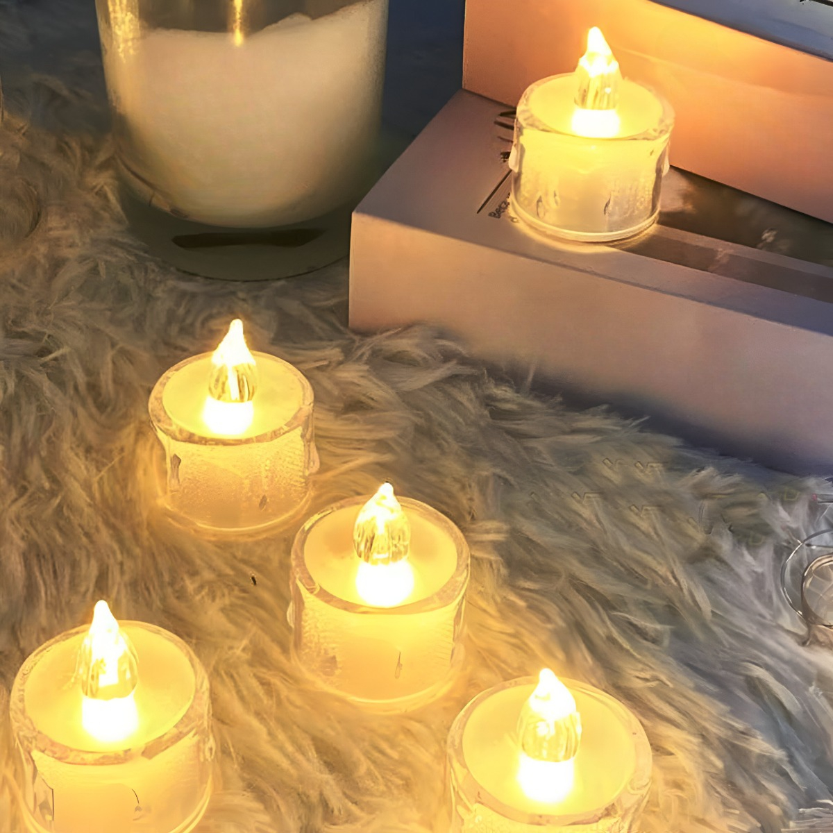 SET 16 VELAS LED DECORATIVAS SIN LLAMA CRISTAL ACRÍLICO JHN - 4