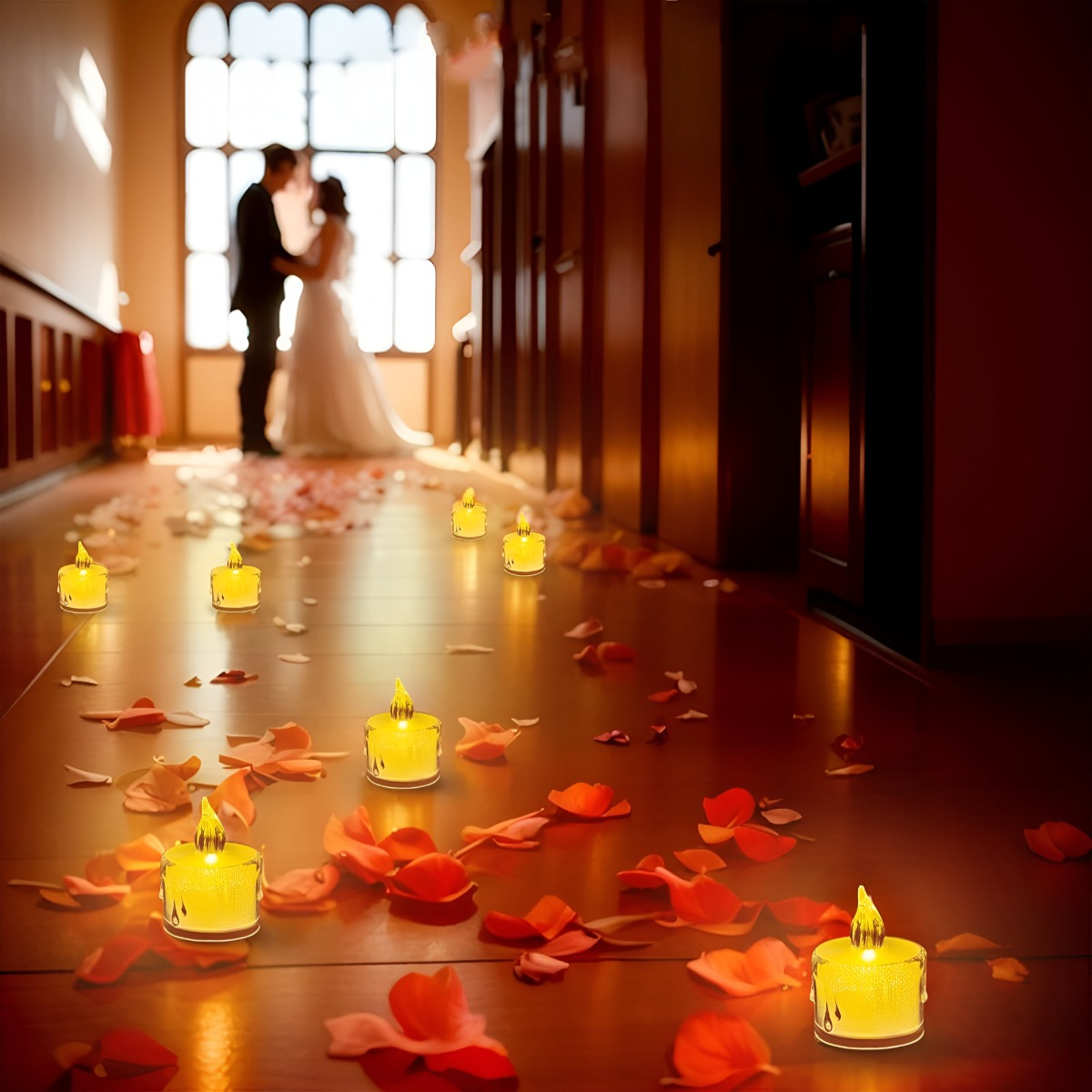 SET 16 VELAS LED DECORATIVAS SIN LLAMA CRISTAL ACRÍLICO JHN - 6