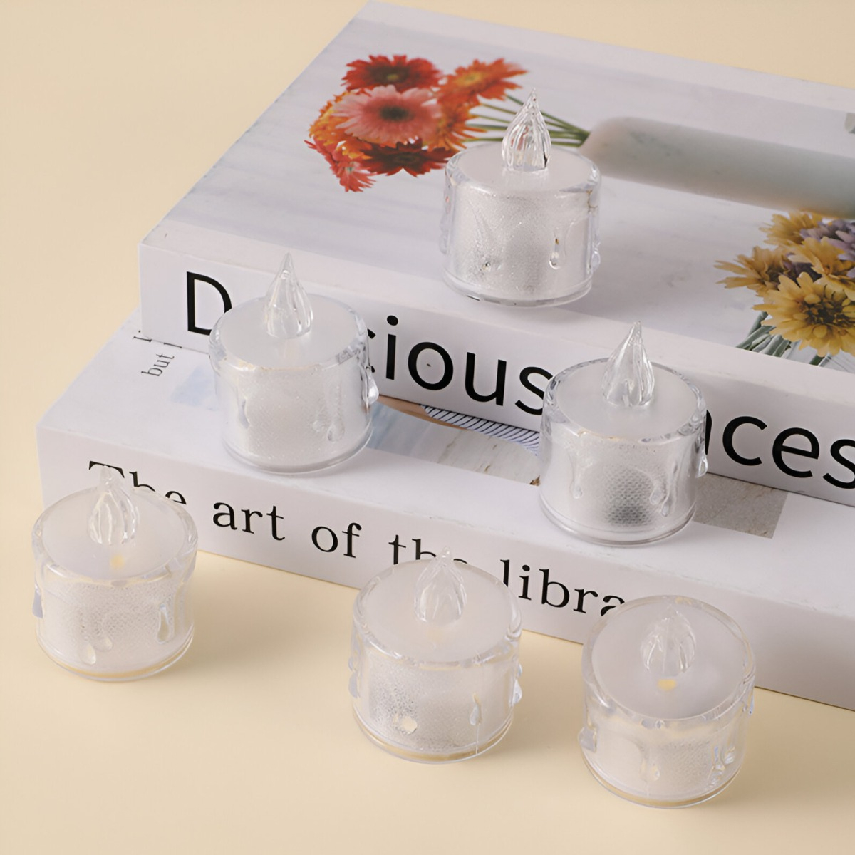 SET 16 VELAS LED DECORATIVAS SIN LLAMA CRISTAL ACRÍLICO JHN - 7