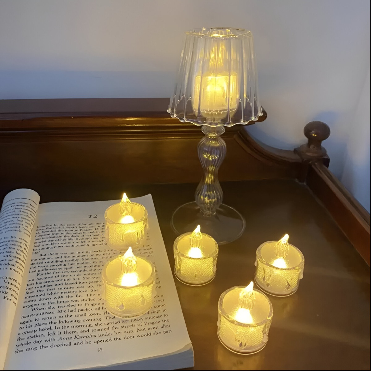 SET 16 VELAS LED DECORATIVAS SIN LLAMA CRISTAL ACRÍLICO JHN - 8