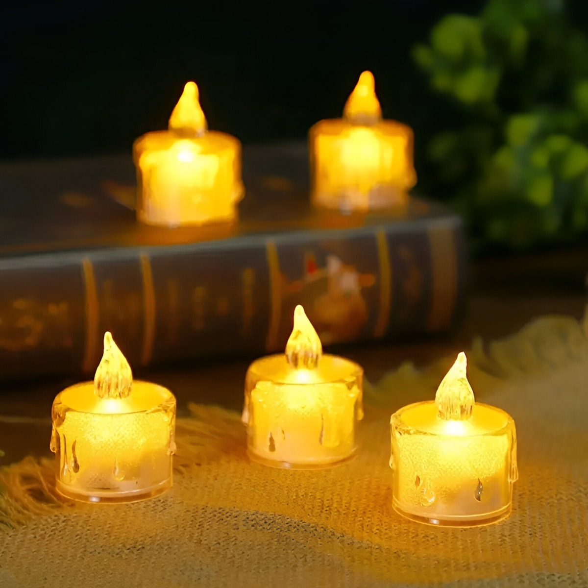 SET 16 VELAS LED DECORATIVAS SIN LLAMA CRISTAL ACRÍLICO JHN - 9