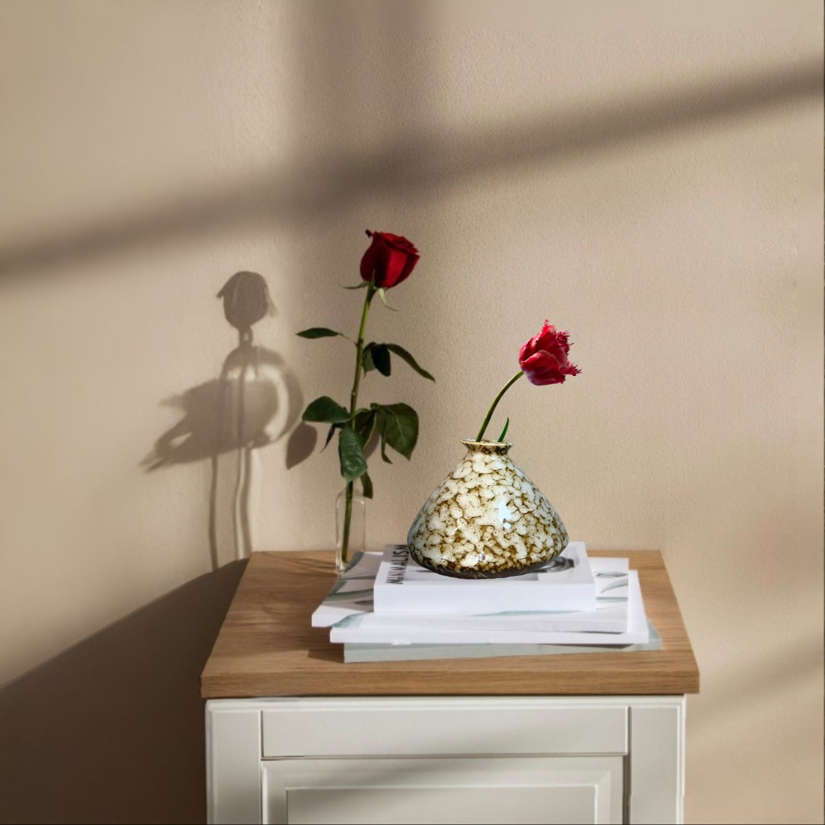 SET 3 FLORERO MINI JARRÓN CERÁMICA FLORAL DECORATIVO JHN - 5