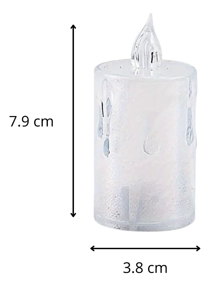SET 9 VELAS DECORATIVAS LED CRISTAL ACRÍLICO SIN LLAMA JHN - 2