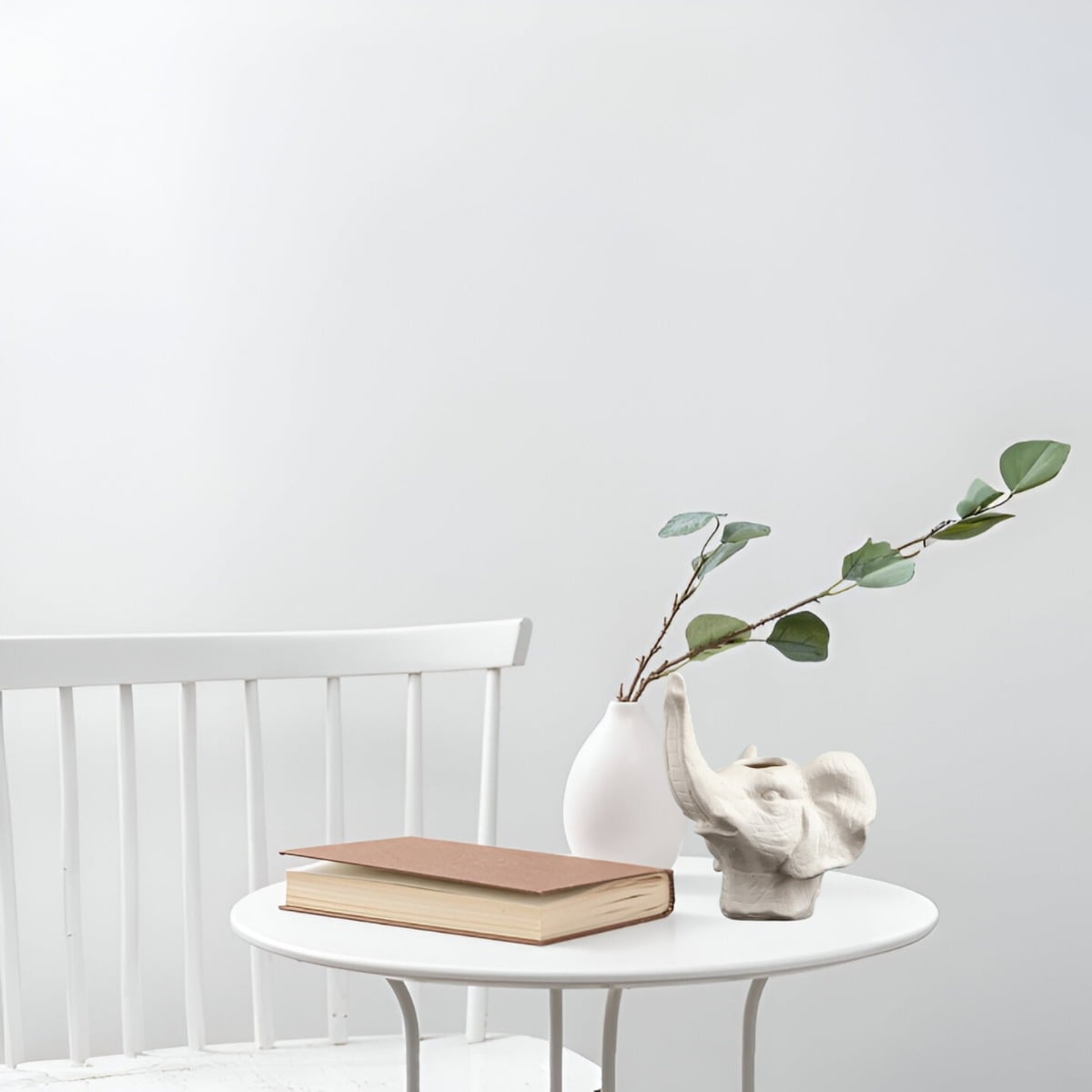 MACETA CERÁMICA ELEFANTE BLANCO DECORACIÓN JHN - 5