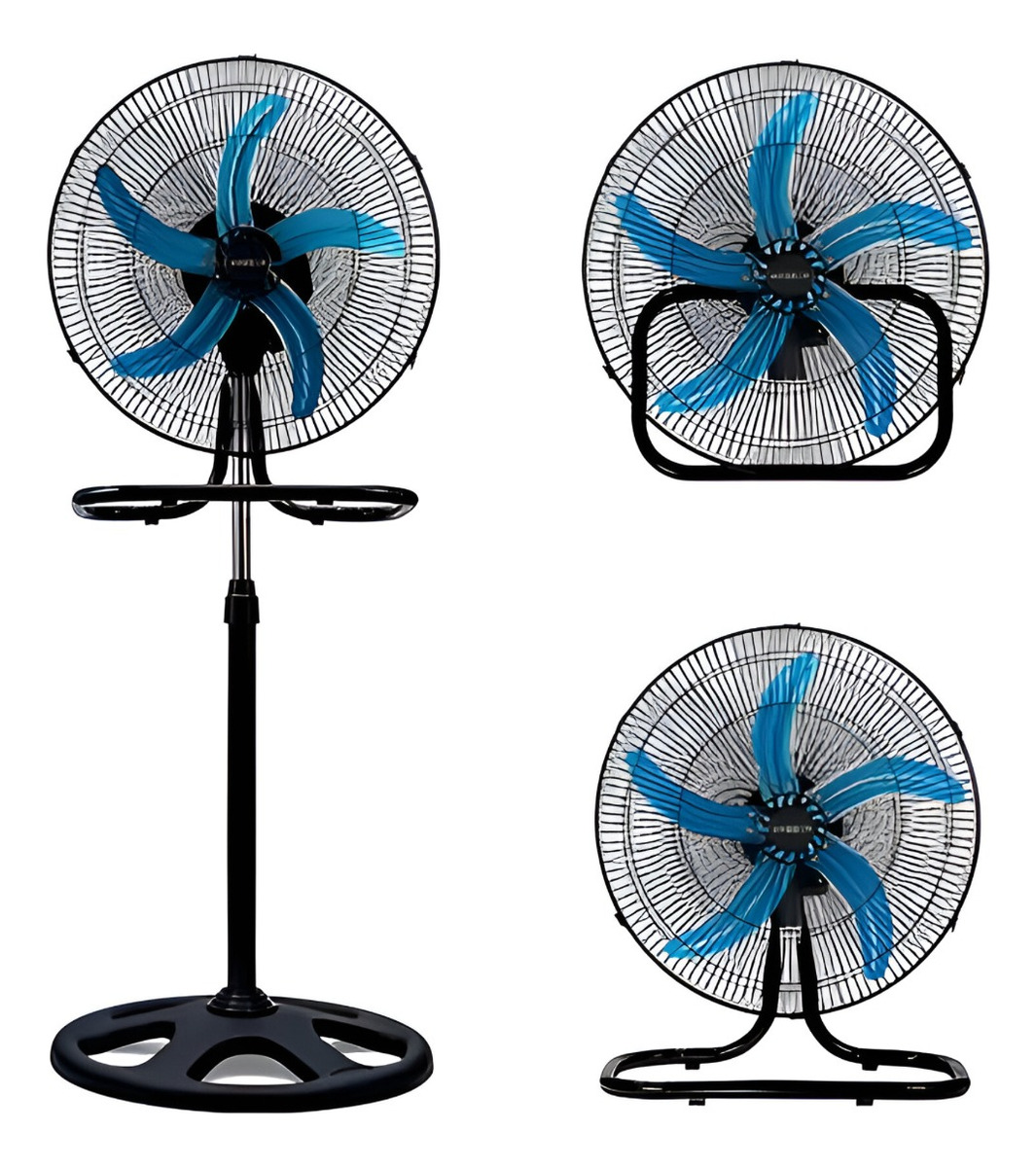 VENTILADOR PEDESTAL 3 EN 1 ALTA POTENCIA 5 ASPAS NEGRO JHN - 2