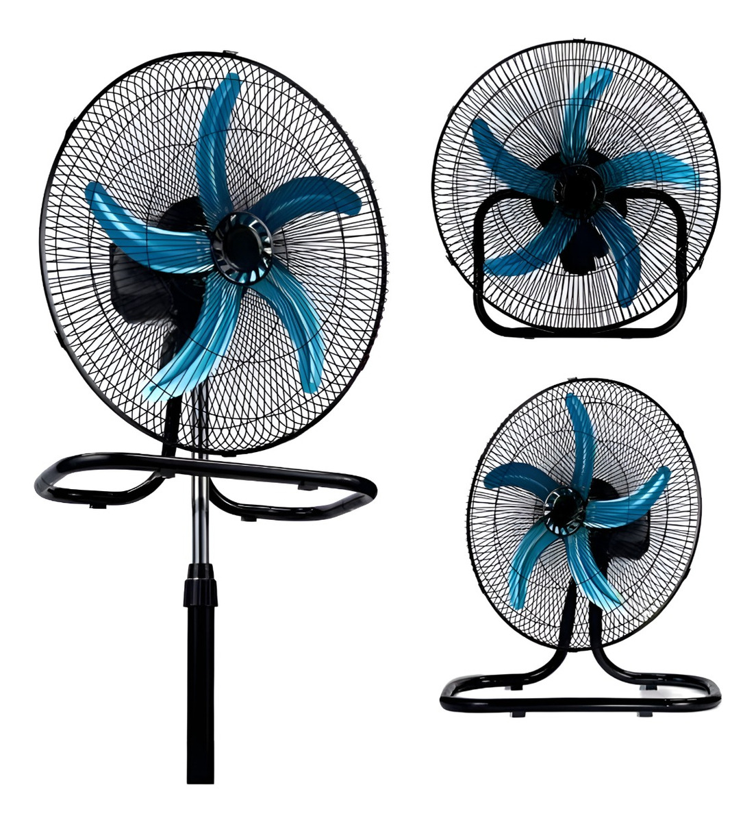 VENTILADOR PEDESTAL 3 EN 1 ALTA POTENCIA 5 ASPAS NEGRO JHN - 9