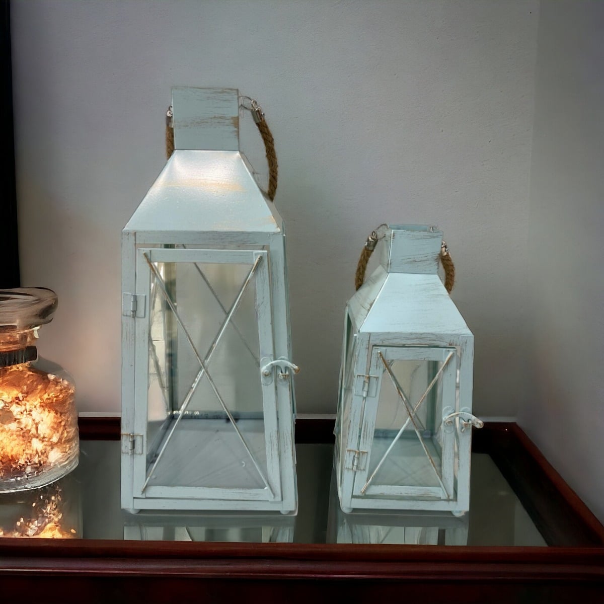 PORTAVELAS RETRO METAL DECORACIÓN CANDELABRO 2 PIEZAS JHN - 5