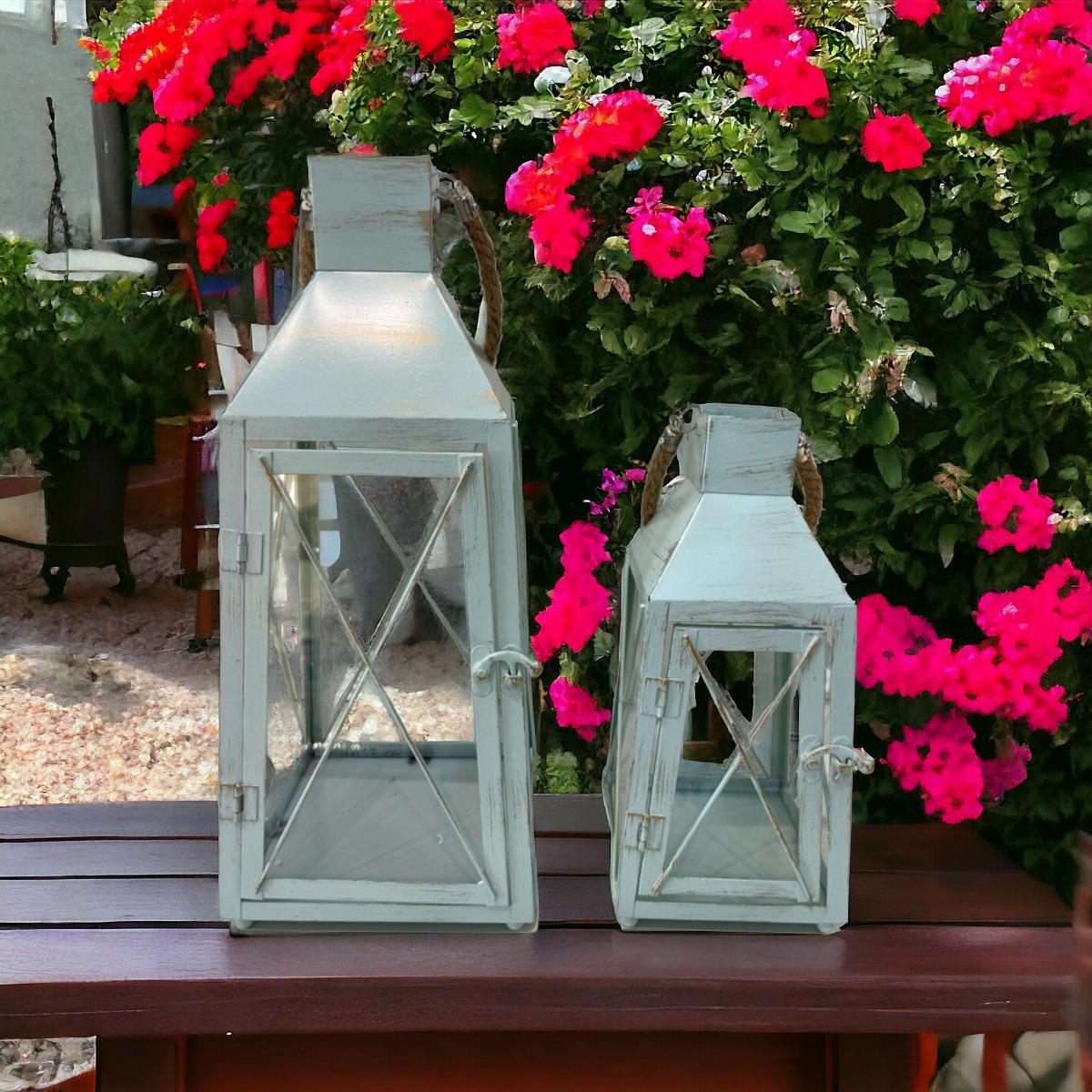 PORTAVELAS RETRO METAL DECORACIÓN CANDELABRO 2 PIEZAS JHN - 8