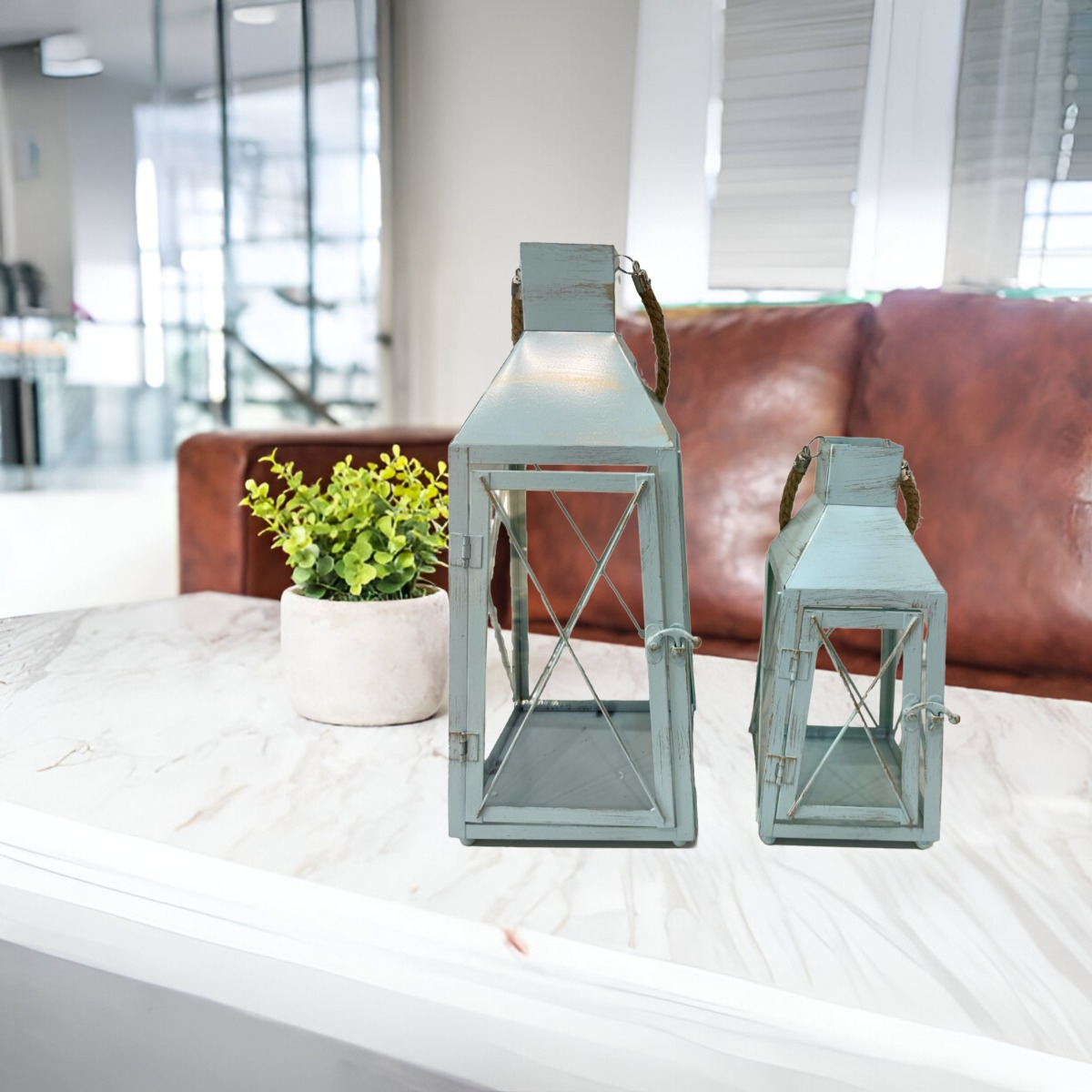 PORTAVELAS RETRO METAL DECORACIÓN CANDELABRO 2 PIEZAS JHN - 10