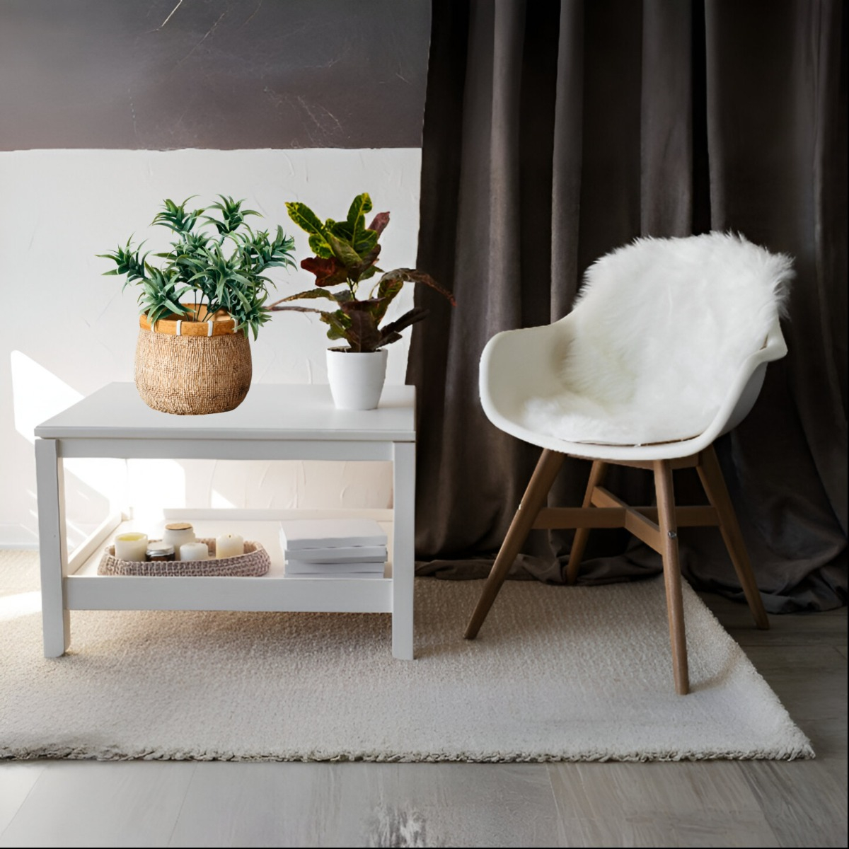 MACETA PLANTAS ARCILLA IMITACIÓN DE RATÁN DECORACIÓN JHN - 9