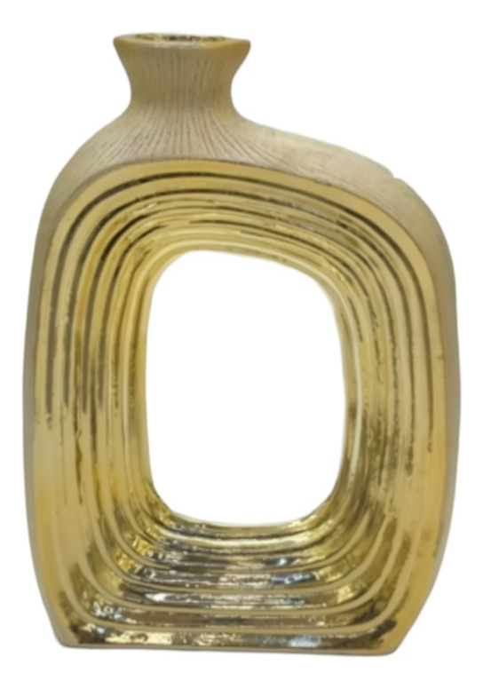 FLORERO ARTE DORADO HUECO DECORACIÓN HOGAR ARREGLO JHN - 1