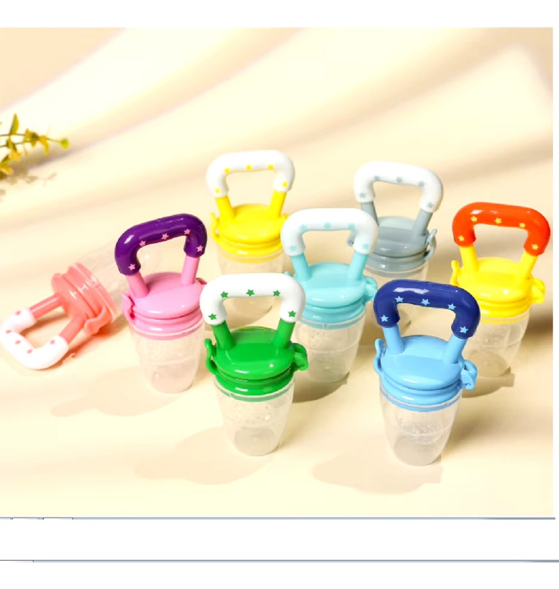 SET 8 CHUPETES ALIMENTADRO FRUTAS VEGETAL DIVERTIDO BEBE LAU MULTICOLOR - 10