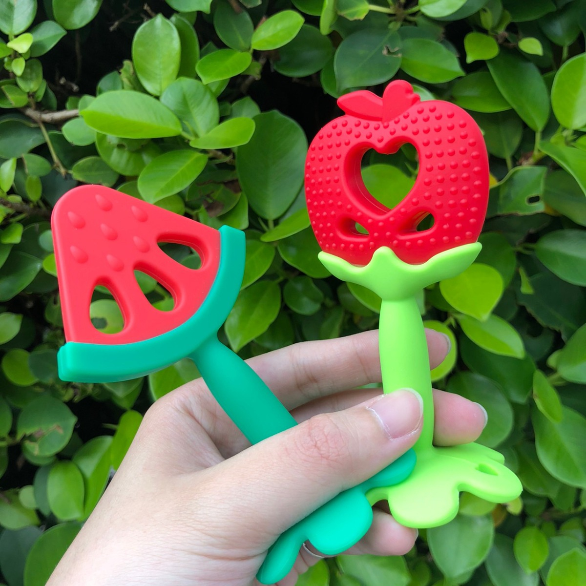 MORDEDOR SET 4 SILICONA DISEÑO FRUTAS DIVERTIDO BEBÉ LAU - 7