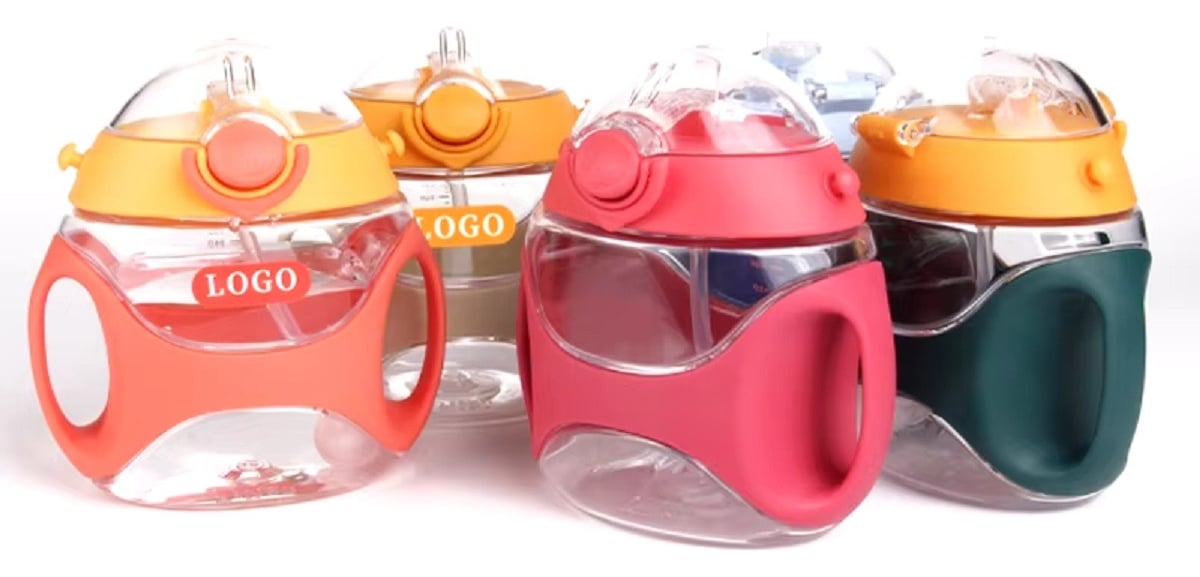 SET 2 VASOS PAJITA BOMBILLA NIÑOS BEBIDA JUGO LAU MULTICOLOR SILICONA - 1