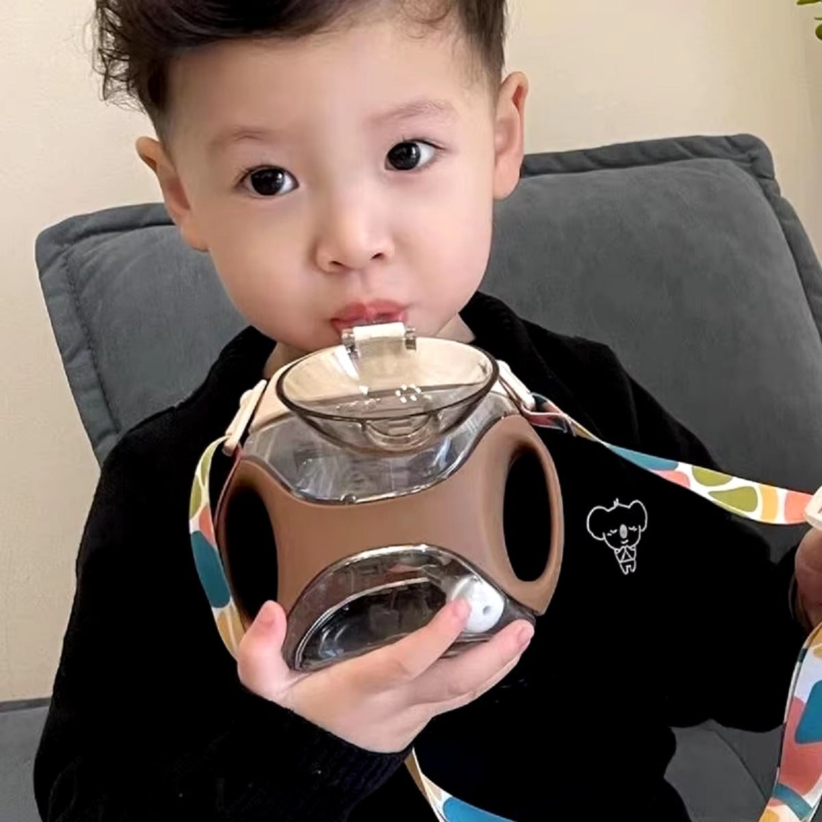 SET 2 VASOS PAJITA BOMBILLA NIÑOS BEBIDA JUGO LAU MULTICOLOR SILICONA - 4
