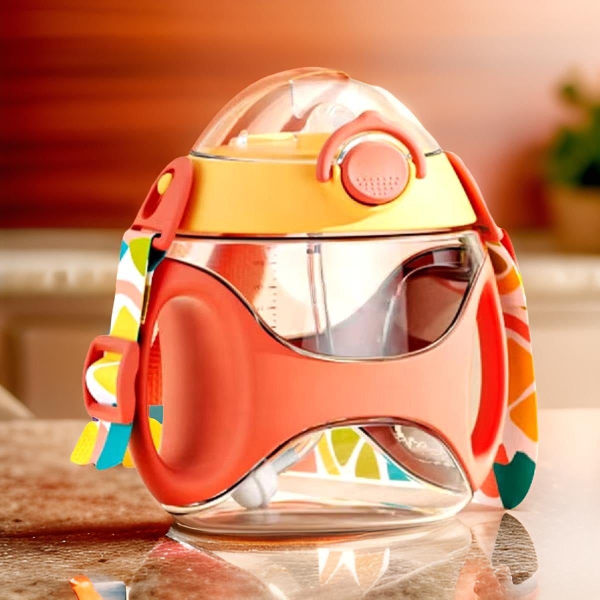 SET 2 VASOS PAJITA BOMBILLA NIÑOS BEBIDA JUGO LAU MULTICOLOR SILICONA - 7