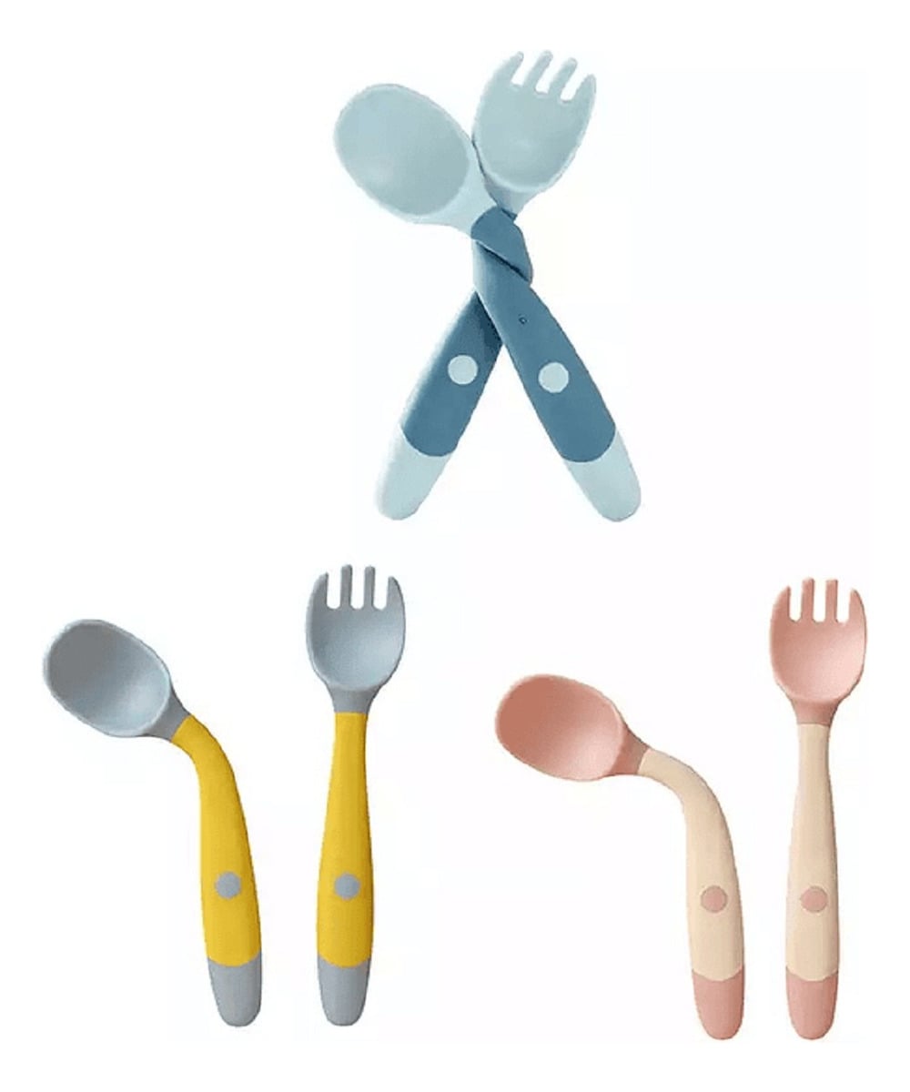 SET 4 CUCHARA + CUBIERTO ESTUCHE ENTRENAMIENTO BEBES LAU - 1
