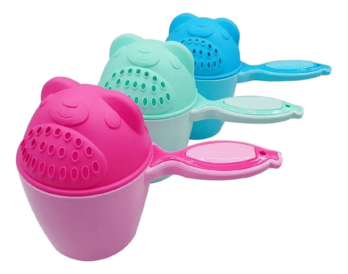 SET 7 JARRO DUCHA BOTELLA BEBE FORMA OSITO NIÑOS LAU - 1