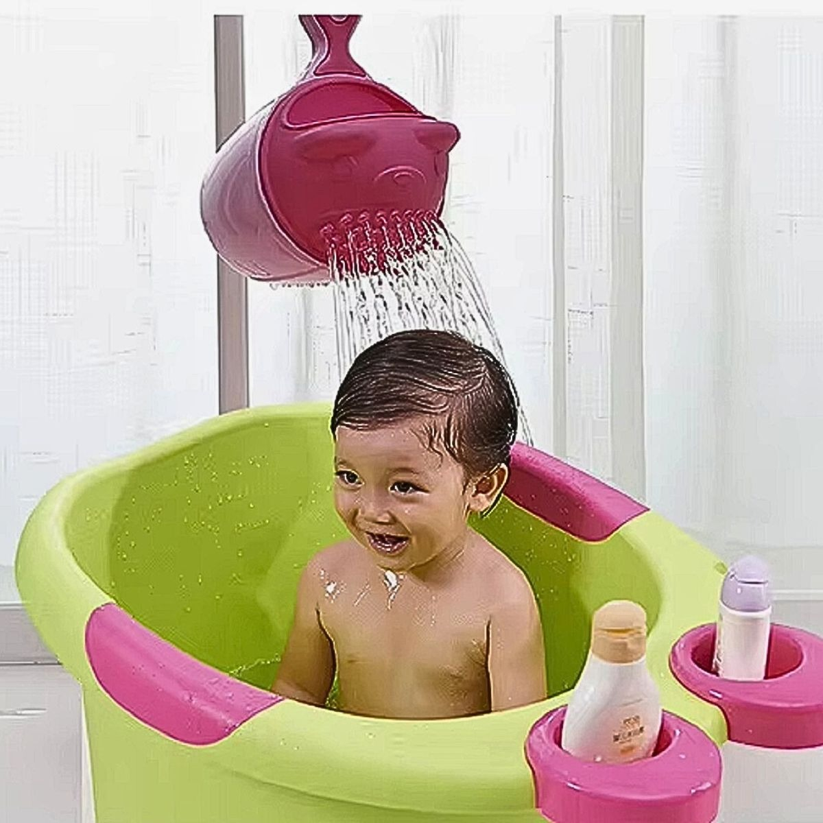 SET 7 JARRO DUCHA BOTELLA BEBE FORMA OSITO NIÑOS LAU - 10