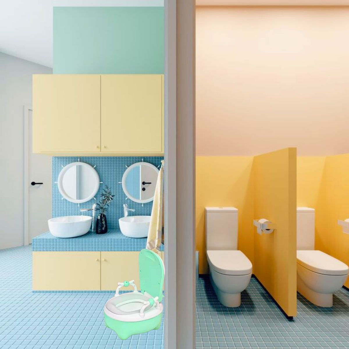 PELELA DISEÑO VACA PORTATIL BAÑO MANIJA NIÑOS NILAS LAU - 3