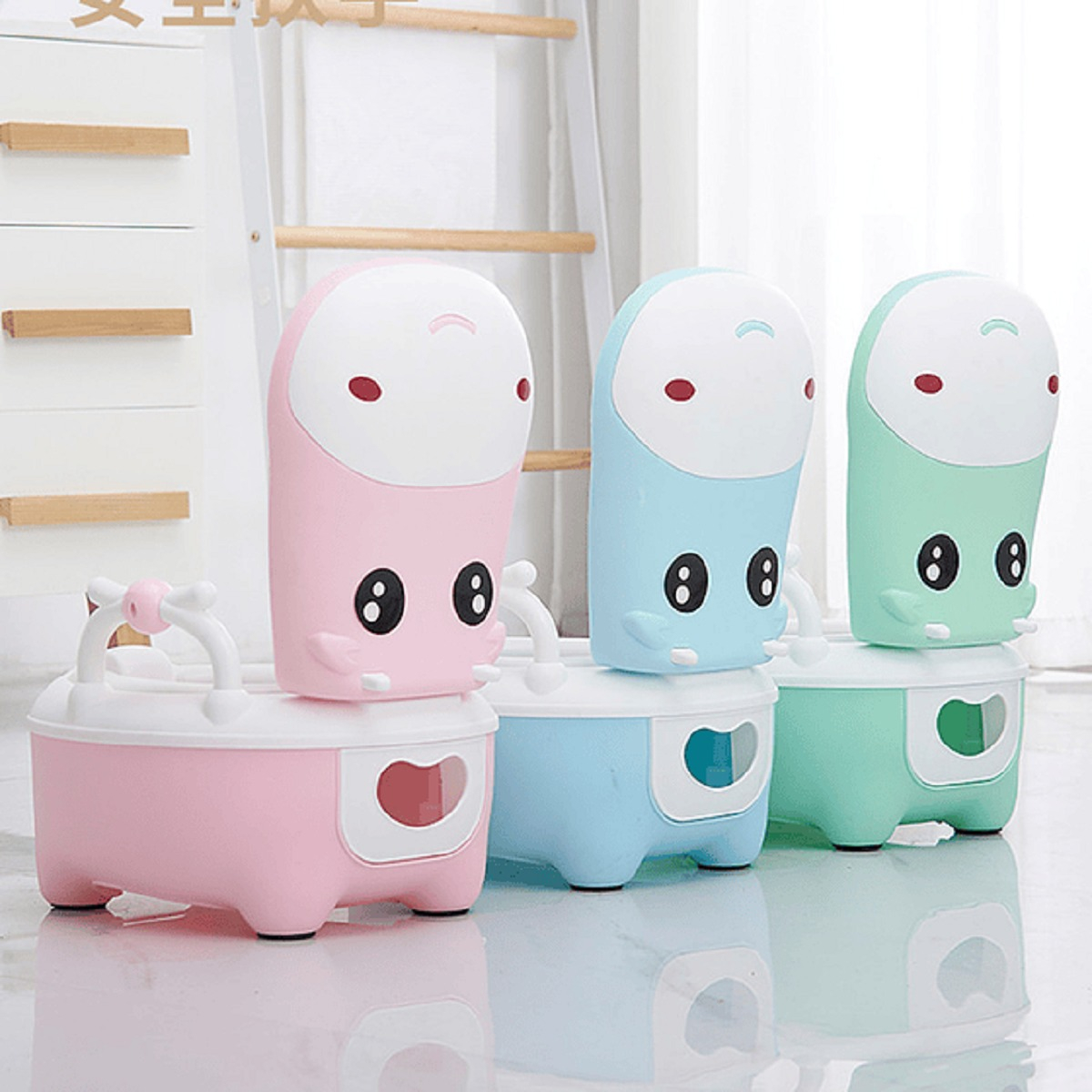 PELELA DISEÑO VACA PORTATIL BAÑO MANIJA NIÑOS NILAS LAU - 8