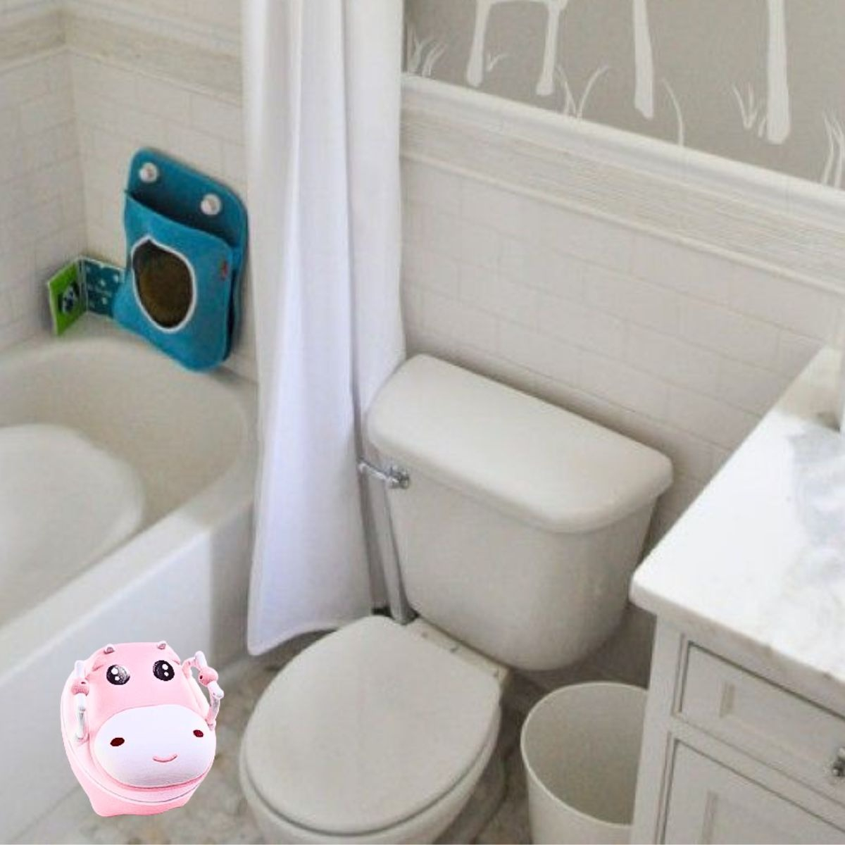 PELELA DISEÑO VACA PORTATIL BAÑO MANIJA NIÑOS NILAS LAU - 10