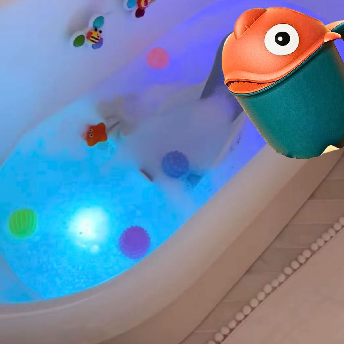 SET 4 JARRO TAZA DUCHA BOTELLA BAÑO NIÑOS BEBES LAU - 8