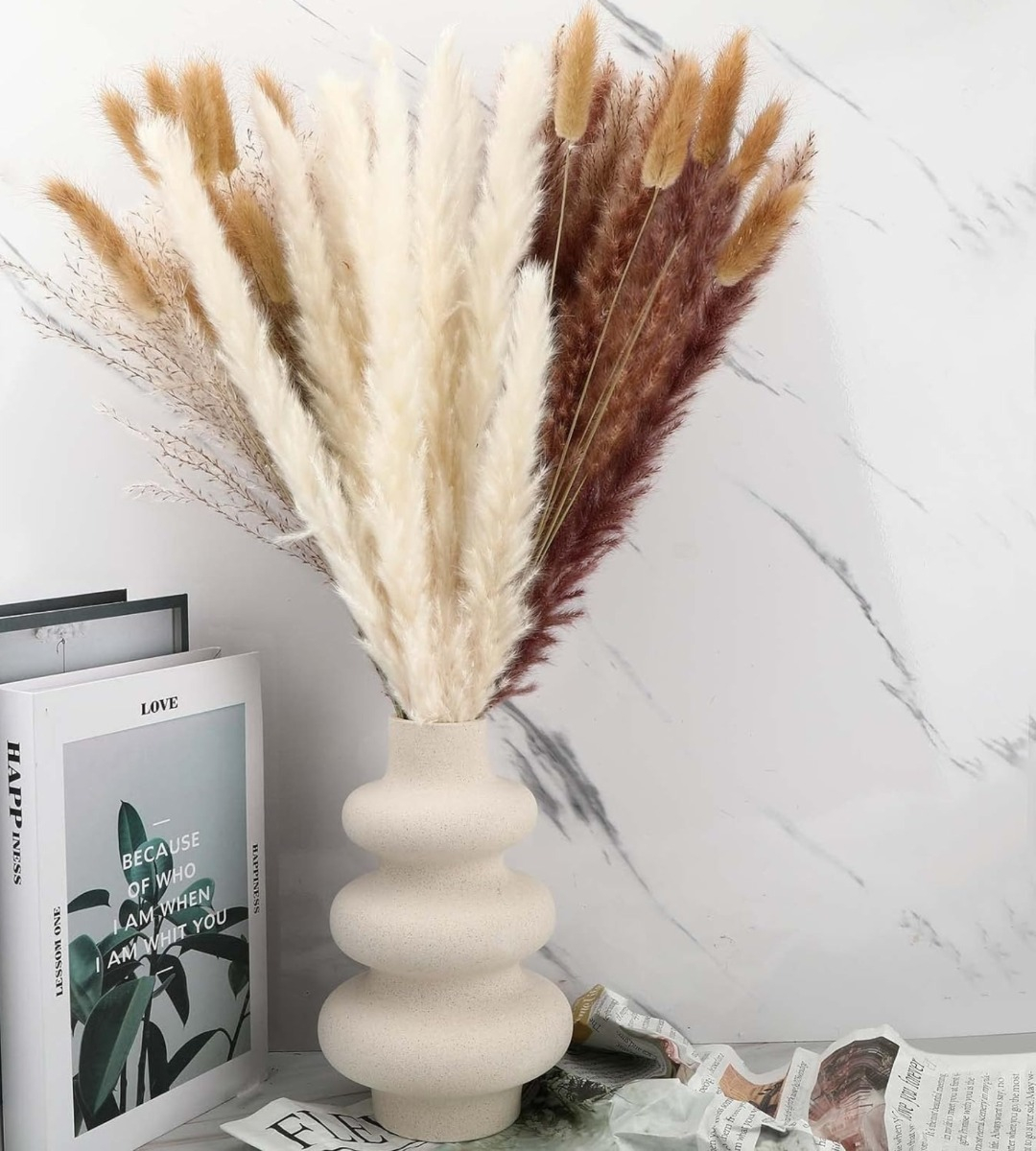 JARRÓN CERÁMICA ONDULADO MODERNO FLORES MINIMALISTA 21CM JHN - 8