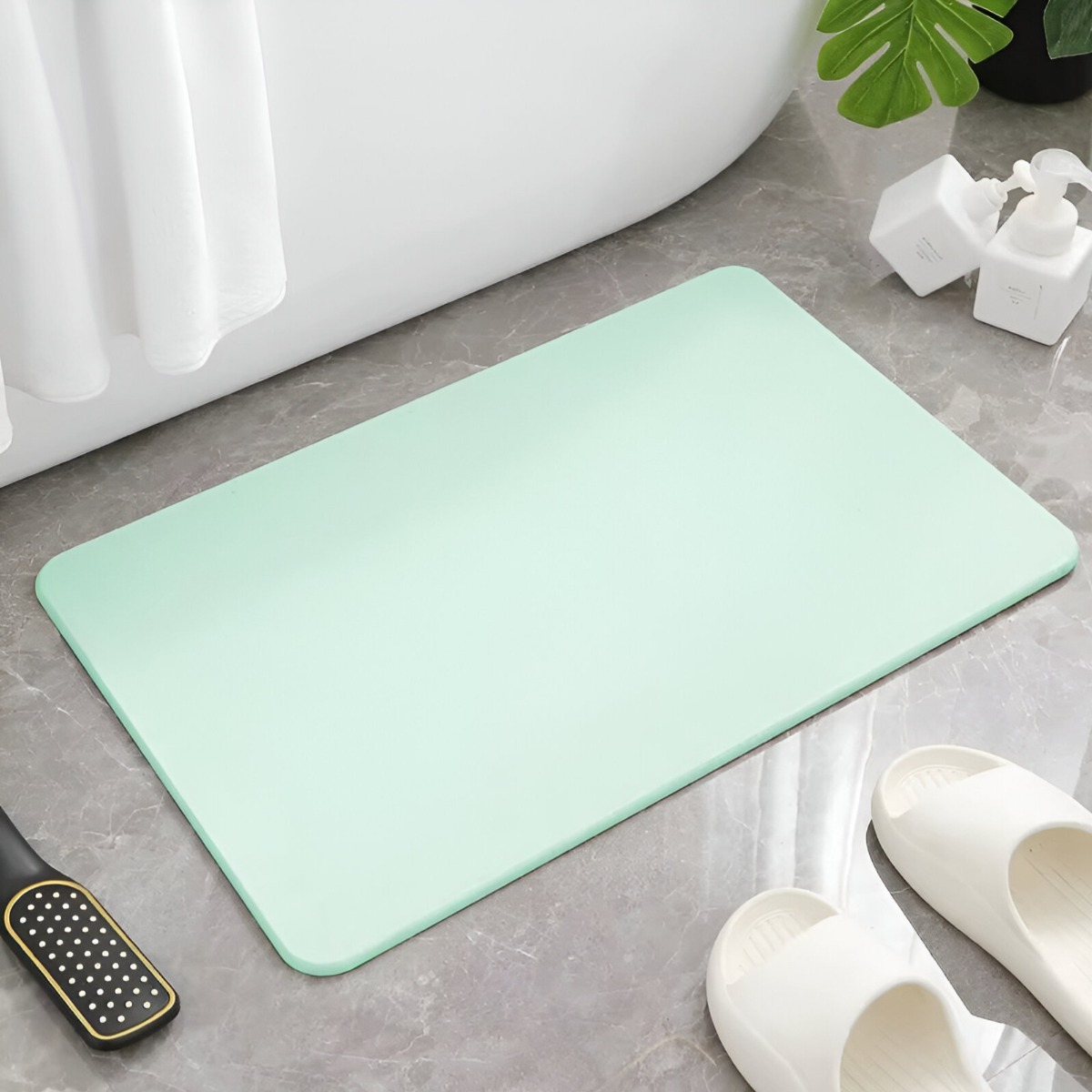 SET 3 ALFOMBRAS BAÑO MENTA DECORATIVA ANTIDESLIZANTE JHN - 7