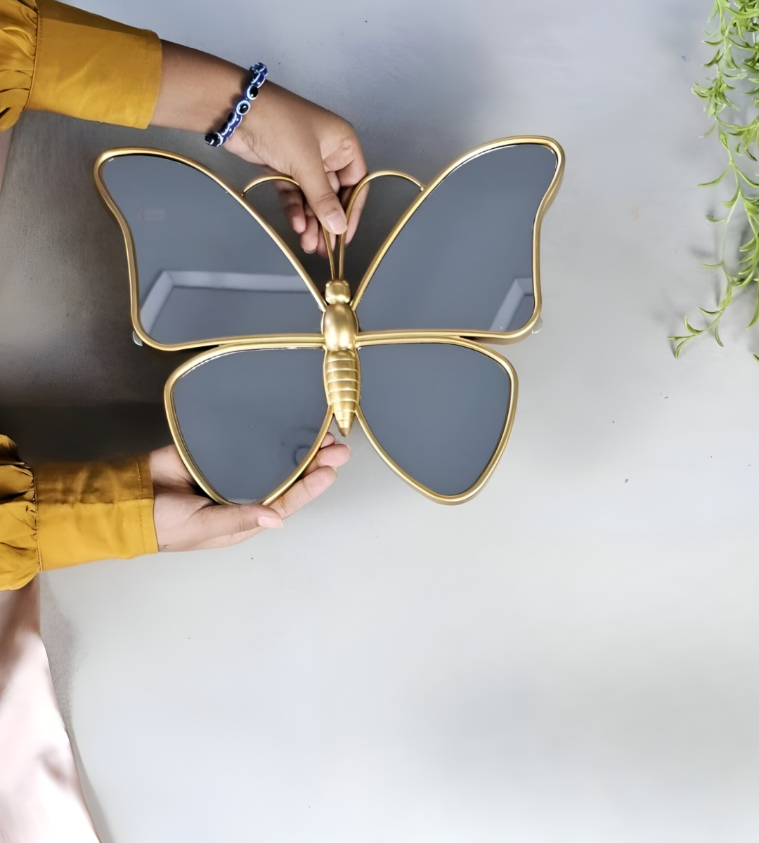 SET 3 ESPEJO MARIPOSAS DISEÑO FLORES PARED DECORATIVO JHN - 10
