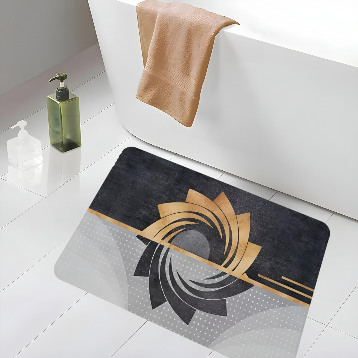 SET 2 ALFOMBRA BAÑO ANTIDESLIZANTE SUAVE ABSORBENTE JHN - 5
