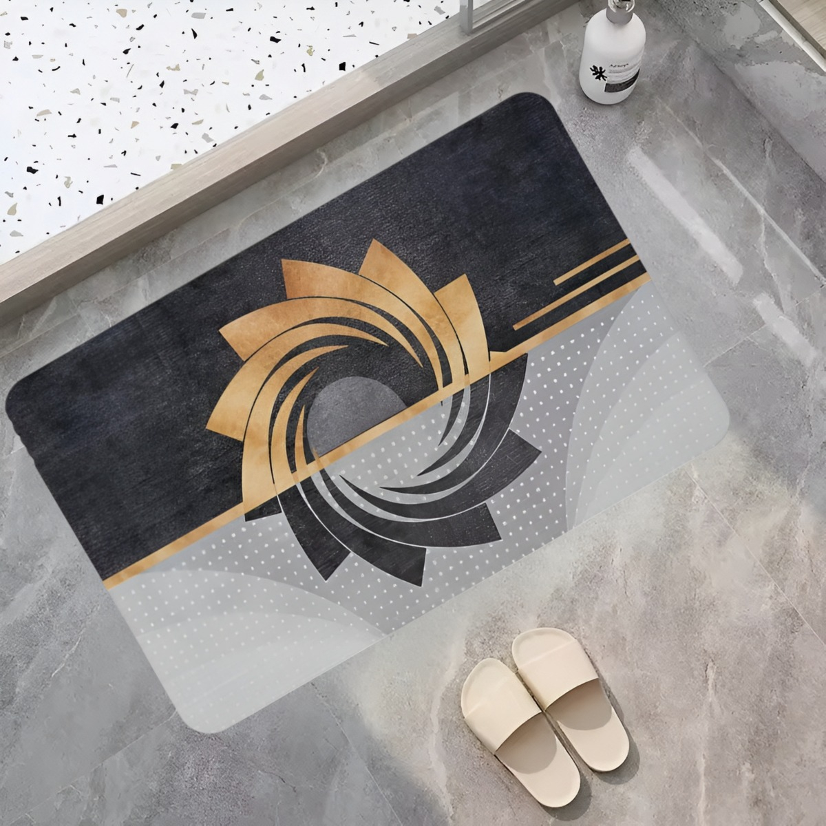 SET 2 ALFOMBRA BAÑO ANTIDESLIZANTE SUAVE ABSORBENTE JHN - 7