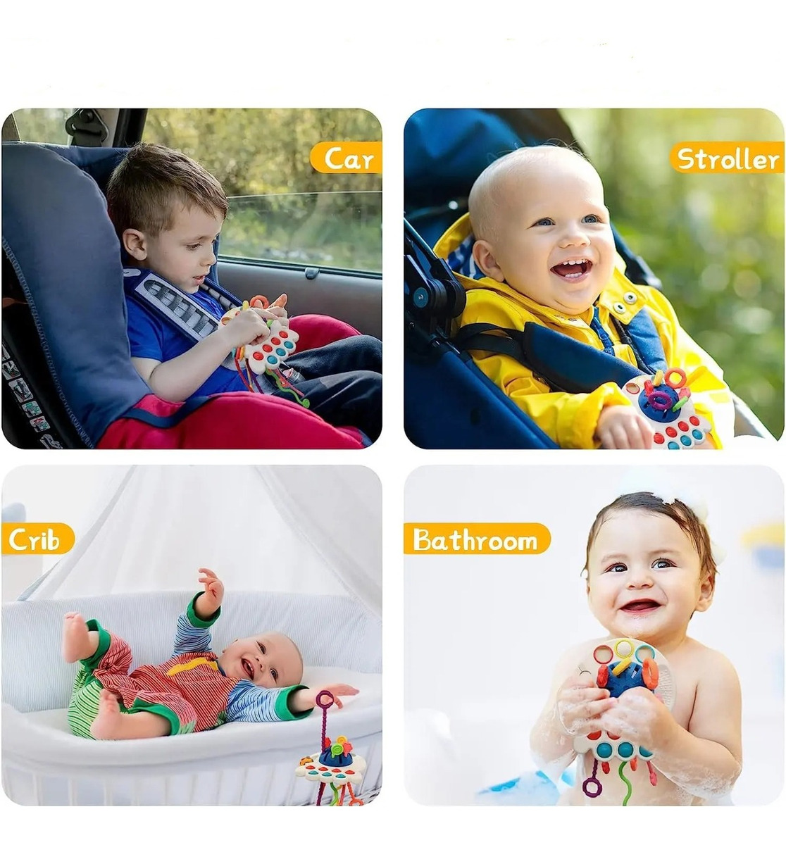 JUGUETE CUERDA SILICONA HABILIDAD MOTORA BEBES LAU - 6