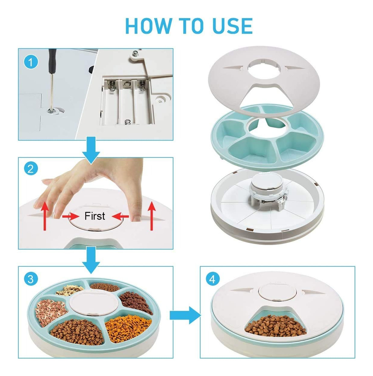 COMEDERO AUTOMÁTICO ALIMENTO MASCOTAS TEMPORIZADOR LAU - 9