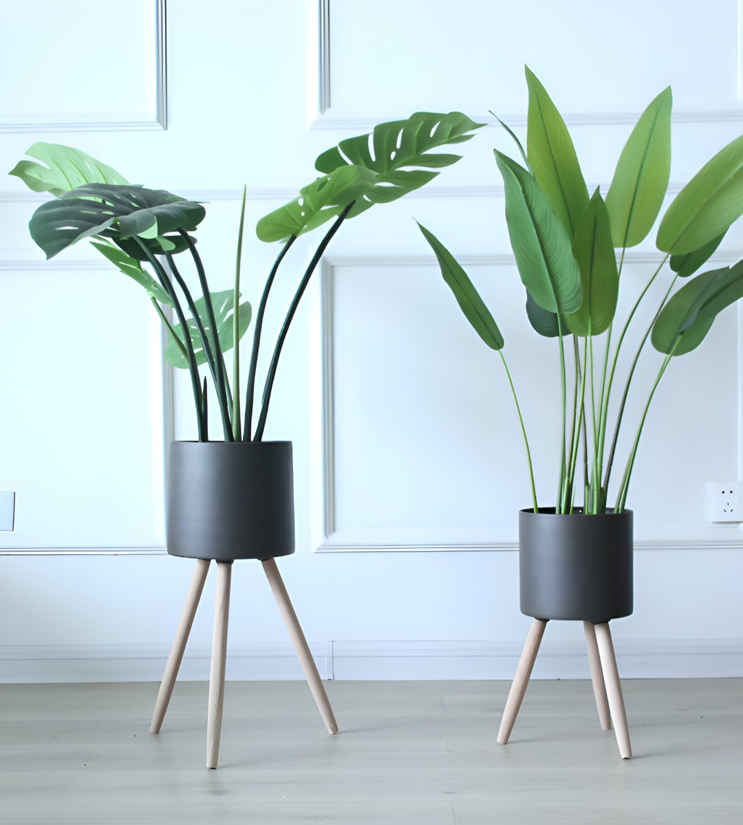 SET MACETAS PLANTA FLORES INTERIOR EXTERIOR PATAS NEGRA JHN - 10