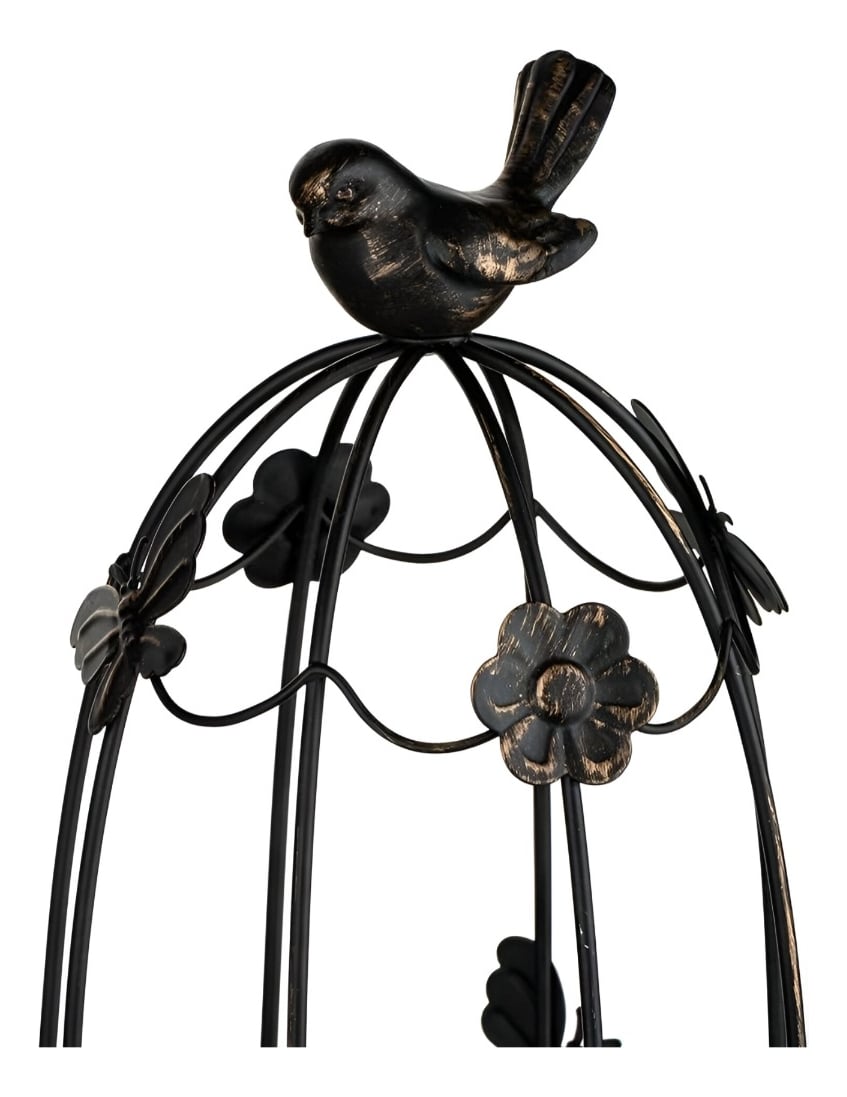 PORTAVELAS DECORATIVO JAULA PÁJAROS MULTIFUNCIÓN 38CM JHN - 2