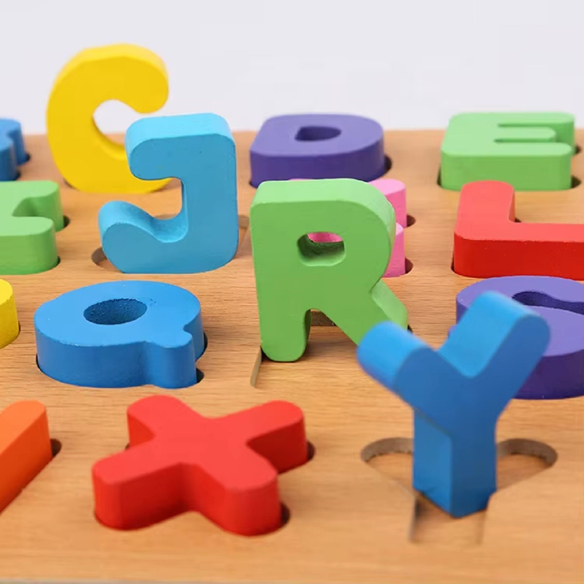 SET 3 ROMPECABEZAS MADERA NUMERO LETRAS EDUCATIVO NIÑOS LAU - 8