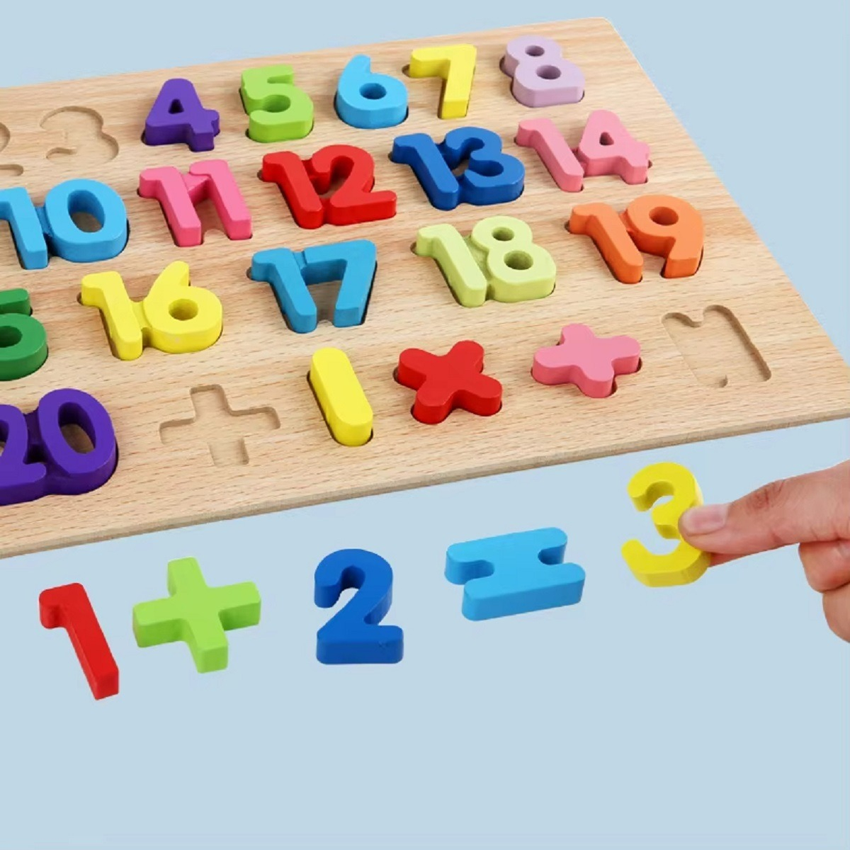 SET 3 ROMPECABEZAS MADERA NUMERO LETRAS EDUCATIVO NIÑOS LAU - 10