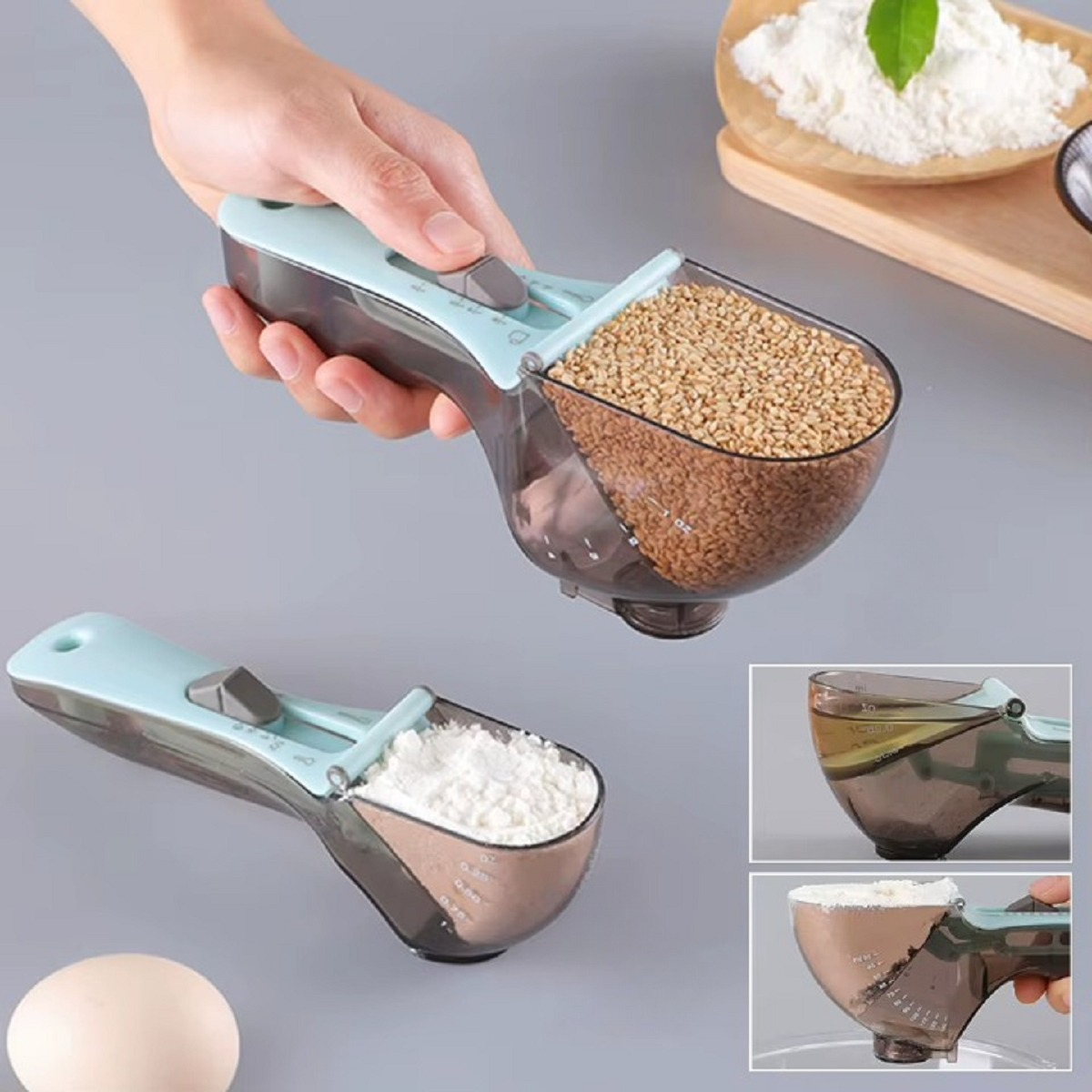 SET 2 BALANZA MEDIDORAS FORMA CUCHARA 2EN1 AJUSTA COCINA LAU - 2