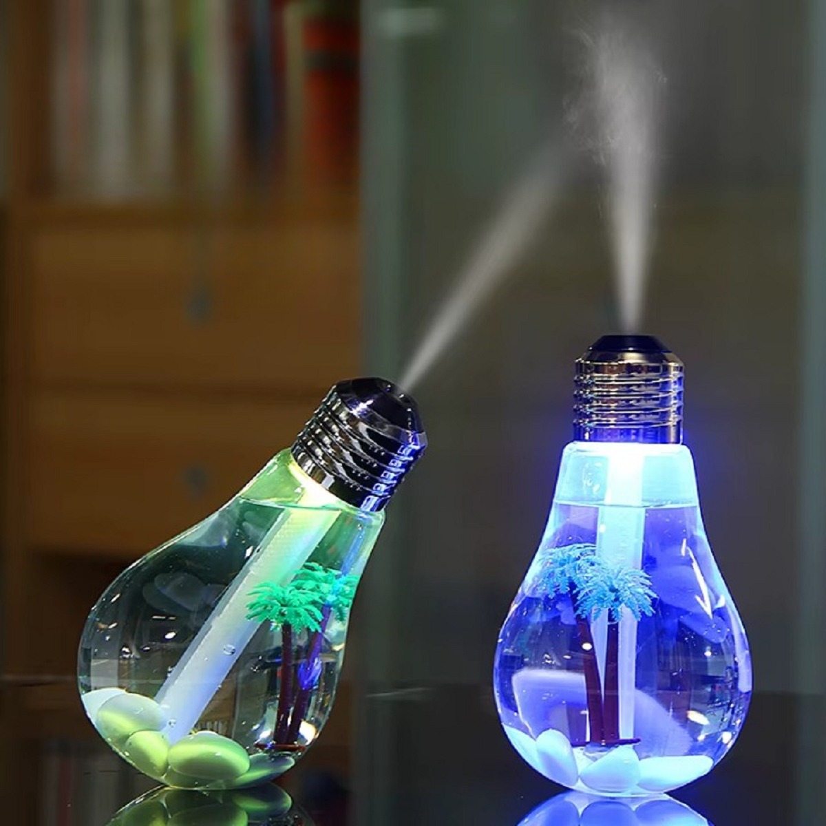 HUMIDIFICADOR DISEÑO BOMBILLO NOCTURNO DECORA PORTÁTIL LAU - 3