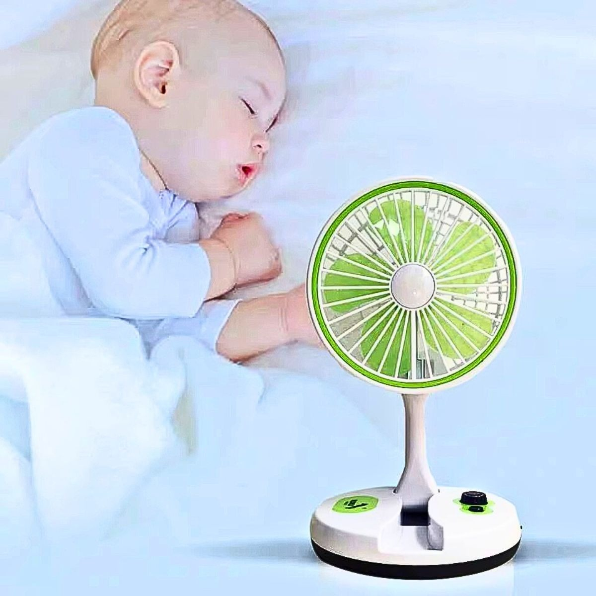 VENTILADOR MESA USB PORTÁTIL PLEGABLE LUCES LED HOGAR LAU - 8