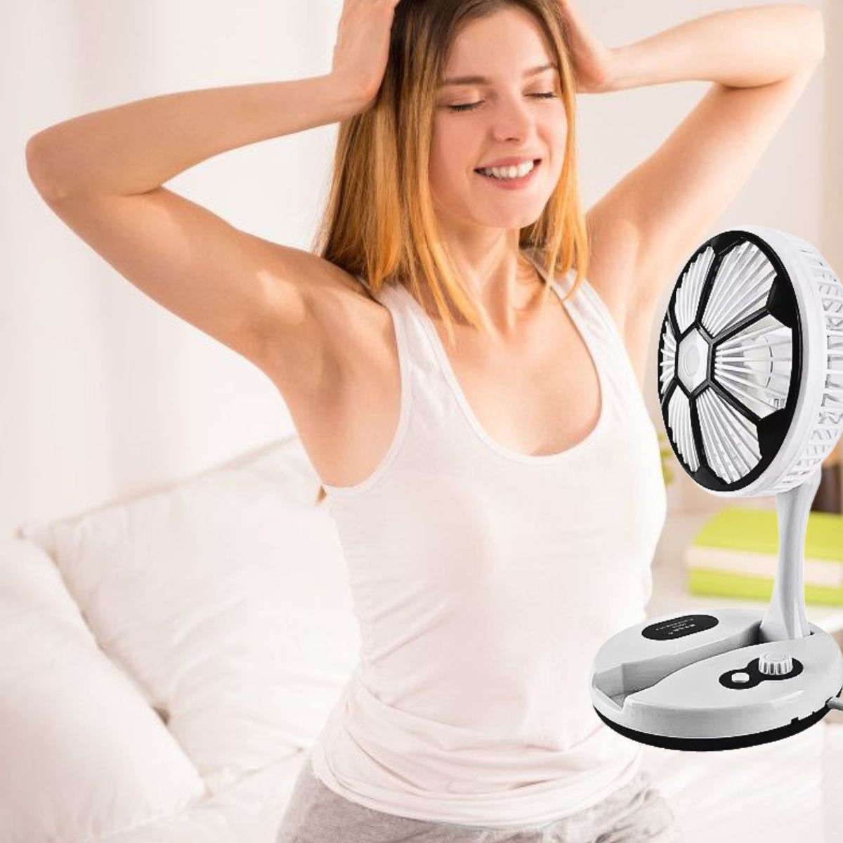 VENTILADOR PLEGABLE PORTÁTIL RECARGABLE USB VIAJE HOGAR LAU - 2