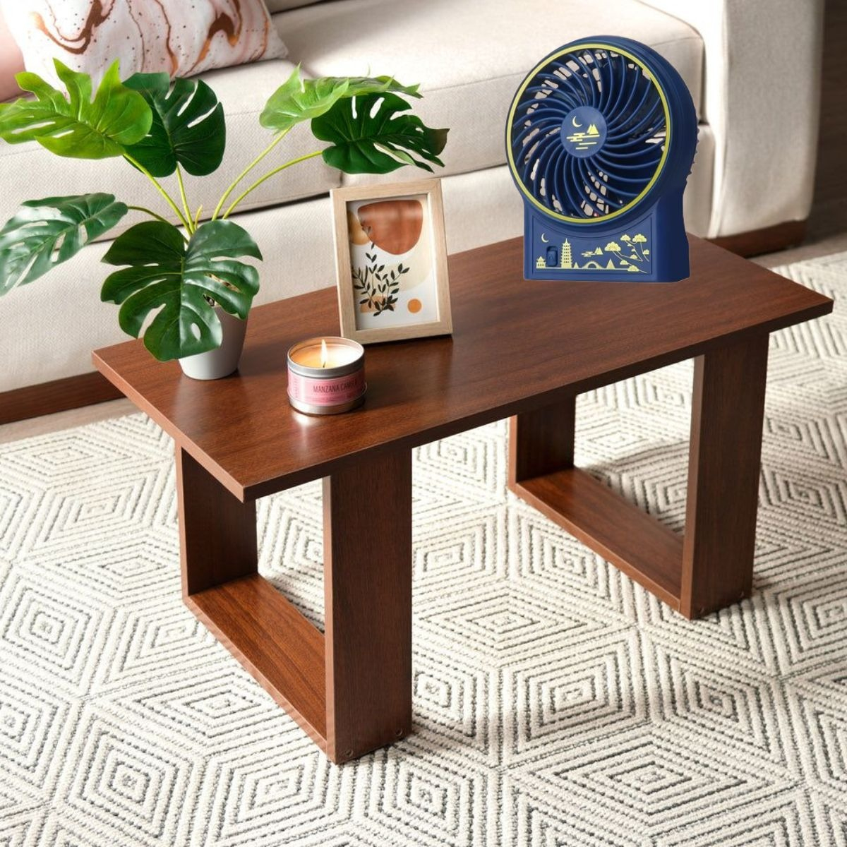 VENTILADOR MINI PORTATIL MESA RECARGABLE RETRO CHINO LAU - 8