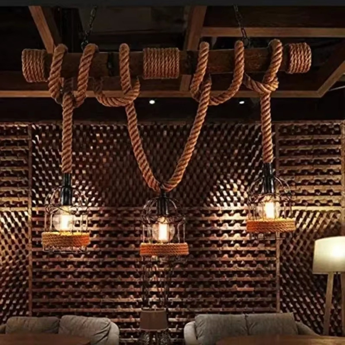 LAMPARA COLGANTE VINTAGE LOFT ARTESANAL BAR RESTAURANT LAU - 8