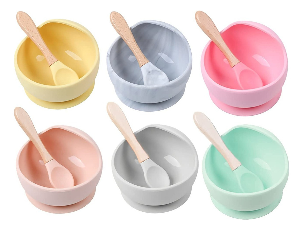 PLATOS BOL + CUCHARA SILICÓN ANTIDESLIZANTE BEBES LAU - 3