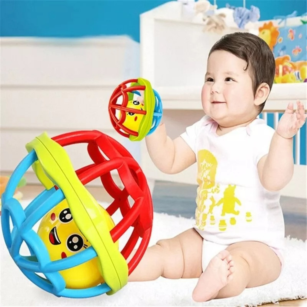 SONAJERO SUAVE FORMA PELOTA DIDACTICO JUGUETE BEBE LAU - 5