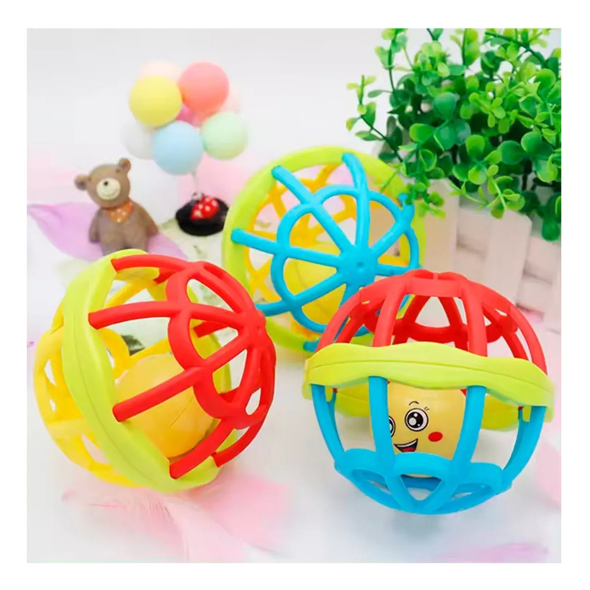SONAJERO SUAVE FORMA PELOTA DIDACTICO JUGUETE BEBE LAU - 8