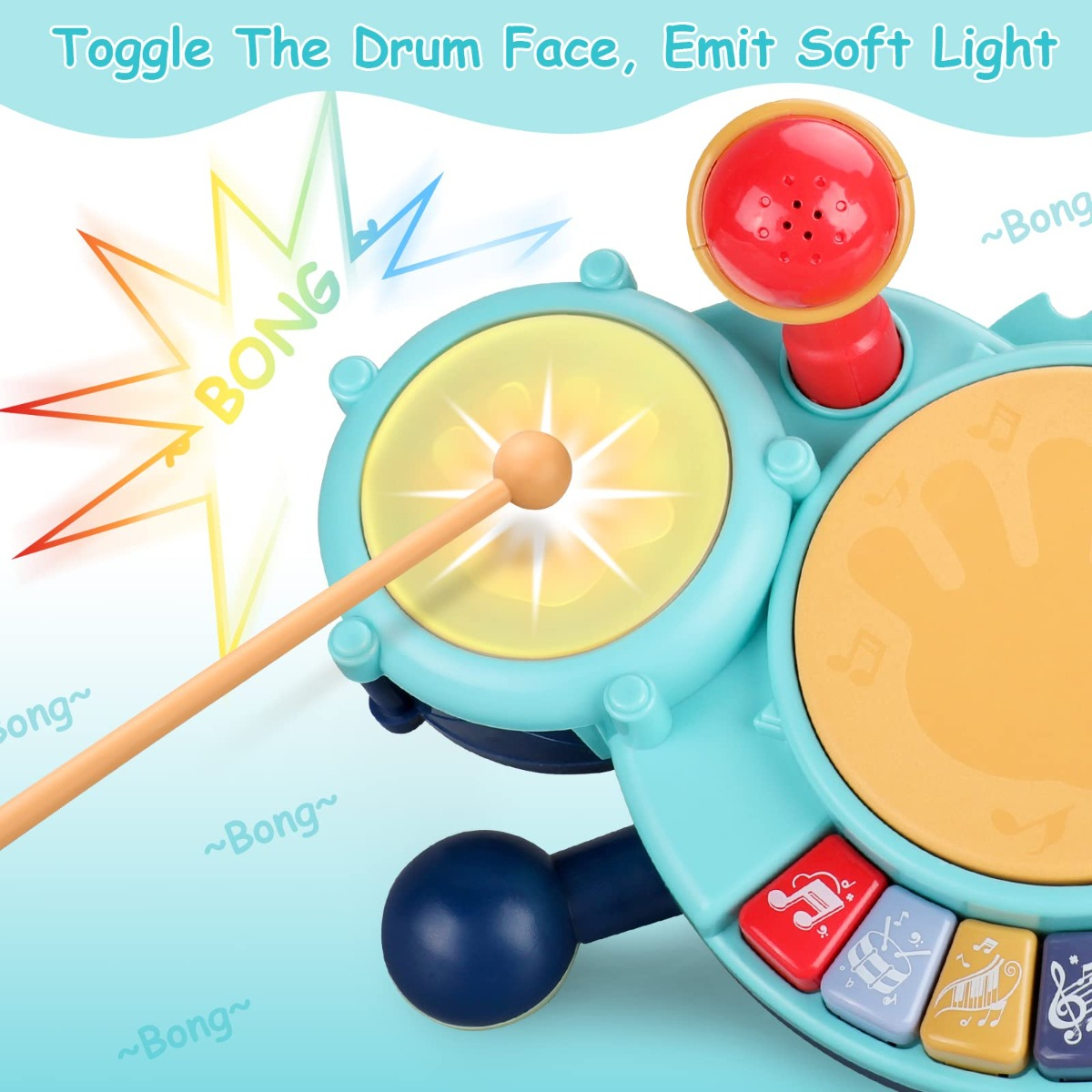 JUGUETE JUEGO FORMA CANGREJO BATERIA MUSICAL BEBES LAU - 9