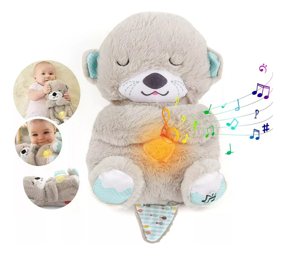 PELUCHE NUTRIA JUGUETE ANIMAL RESPIRA BEBES DORMIR LAU - 3