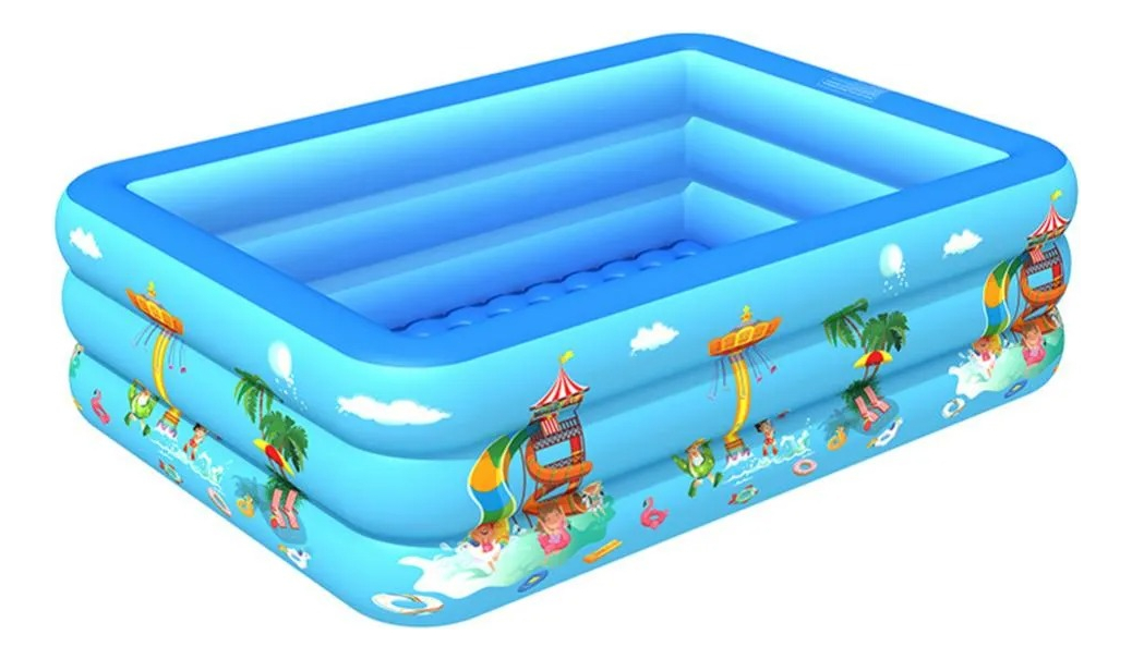 PISCINA INFLABLE PATIO JARDÍN VERANO PORTATIL NIÑOS LAU - 4
